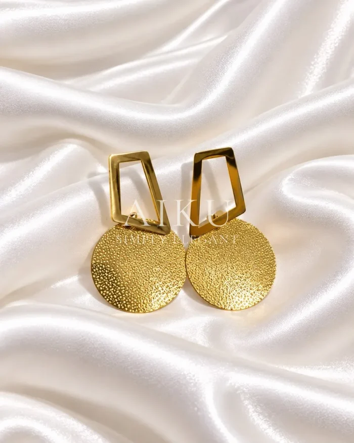 Geometric Circle Drop Earrings