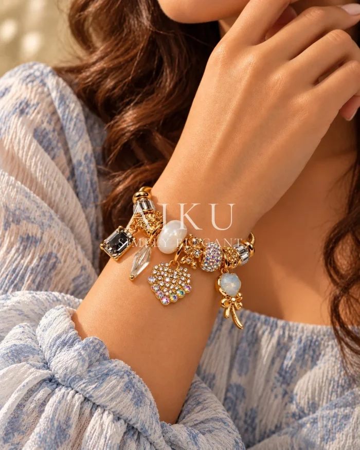 Eternal Sparkle Charm Bracelet worn by a model